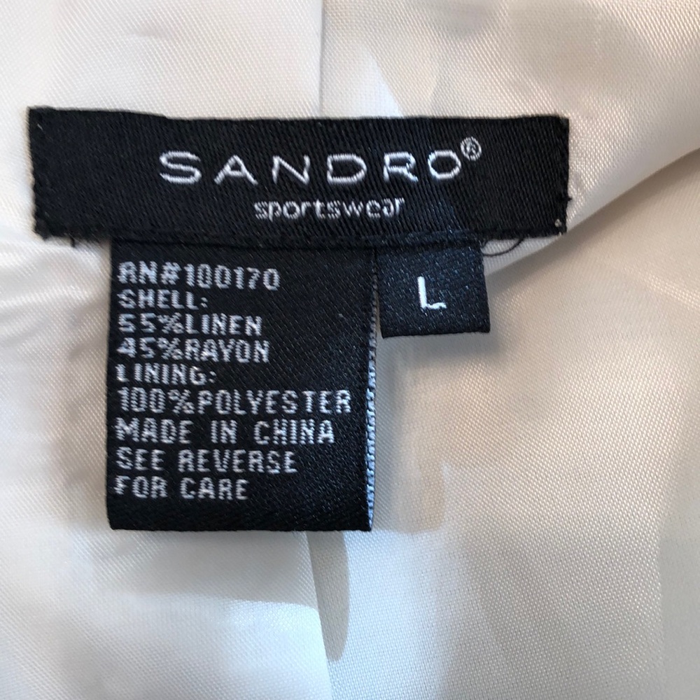 NWOT Sandro Linen Blend Cap Sleeves Blazer size L - Picture 5 of 7